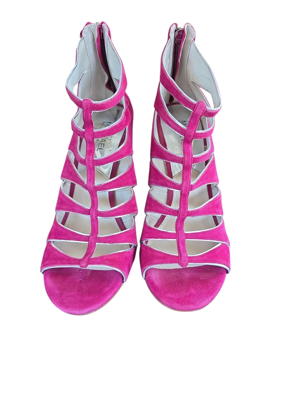 Michael Kors Hot Pink Strappy Suede Heels